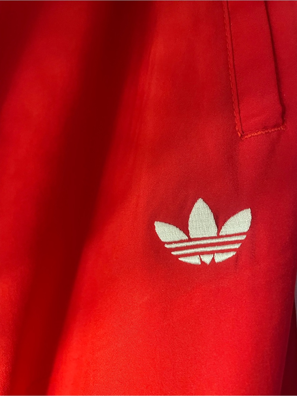 NWT adidas Women’s Red Track Pants with White Ruffle Overlay - Picture 4 of 15